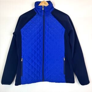Lauren Ralph Lauren Active Quilted Jacket Fullzip Blue Size Medium